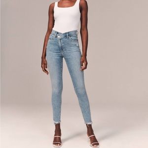 Abercrombie Super Skinny Ankle High Rise Crossover Jeans